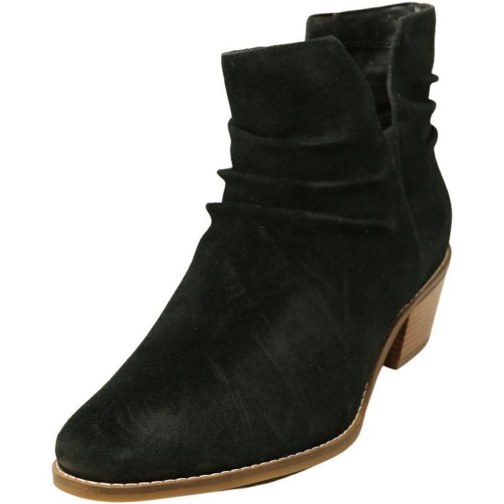 Cole Haan Alayna black suede bootie boots slouch western flair